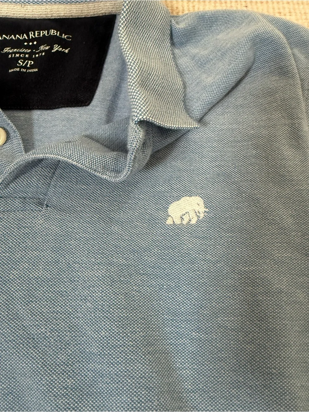 Banana Republic Men's Blue Short Sleeve Polo Shirt 100% Cotton Size Small EUC